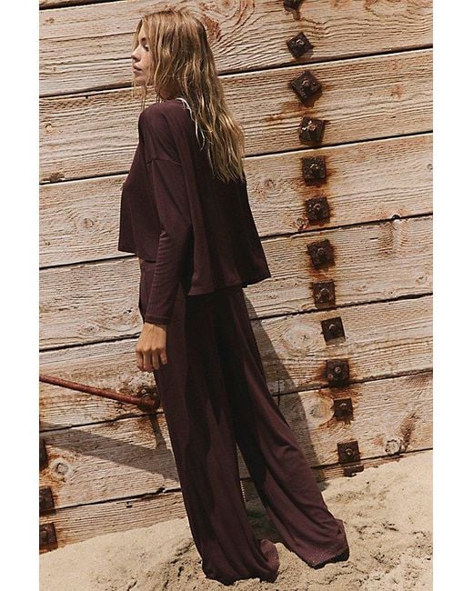 Free People Multicolor Good Feels Long Pant Set By