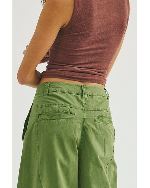Free People Green Stand Up Barrel Chino Pants