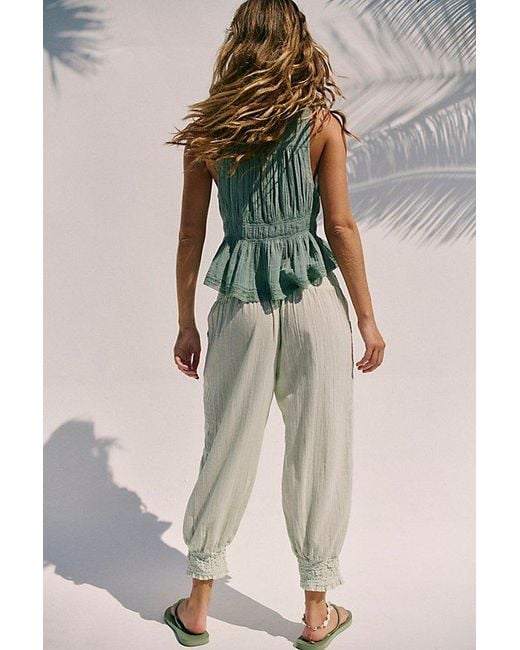 free-est Multicolor Taye Smocked Cotton Capris By