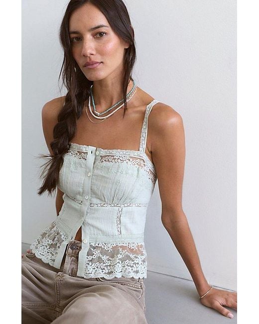 Free People White Alessandra Top