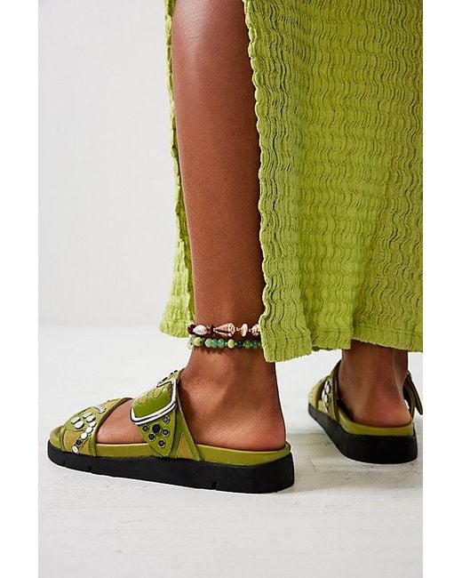 Free People Green Revelry Studded Sandals