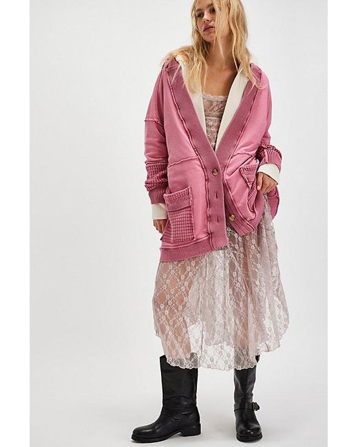 Free People Pink We The Free Brooklyn Cardi