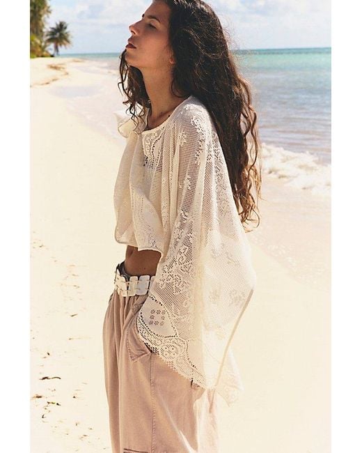 Free People Natural Elsa Poncho Jacket
