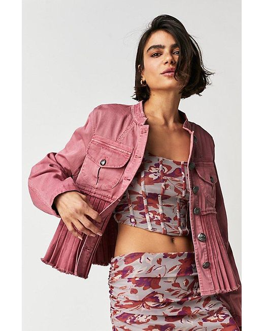 Free People Pink Cassidy Jacket At In Petal, Size: Xs