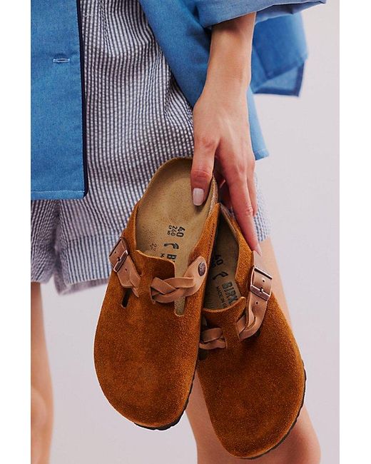 Birkenstock Blue Boston Braid Suede