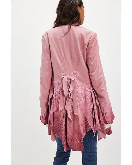 Nigel Preston Suede Victorian Lace Godet Jacket in Red | Lyst