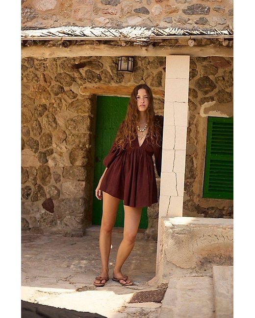free-est Brown For The Moment Mini Dress