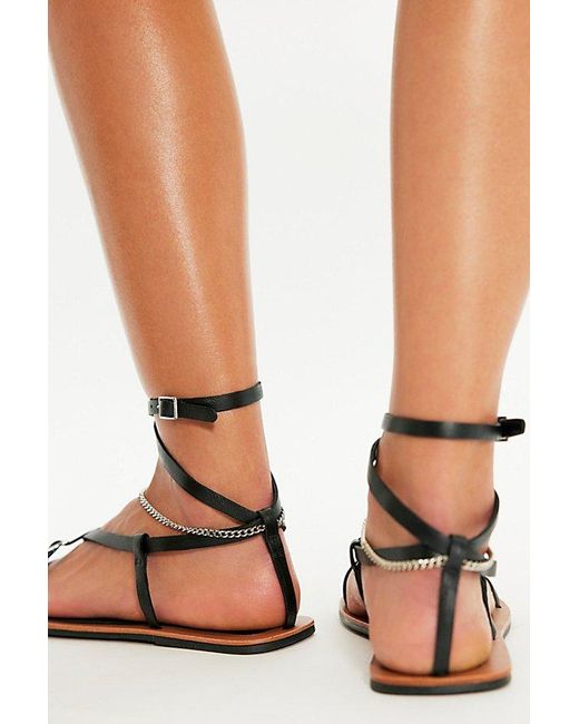 Vicenza Black Athena Anklet Wrap Sandals