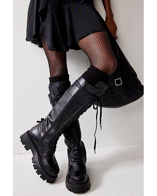 Free People Blue Jones Tall Lace Up Boots