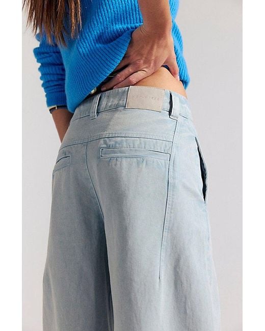 Free People Blue Lay Down Chino Trousers