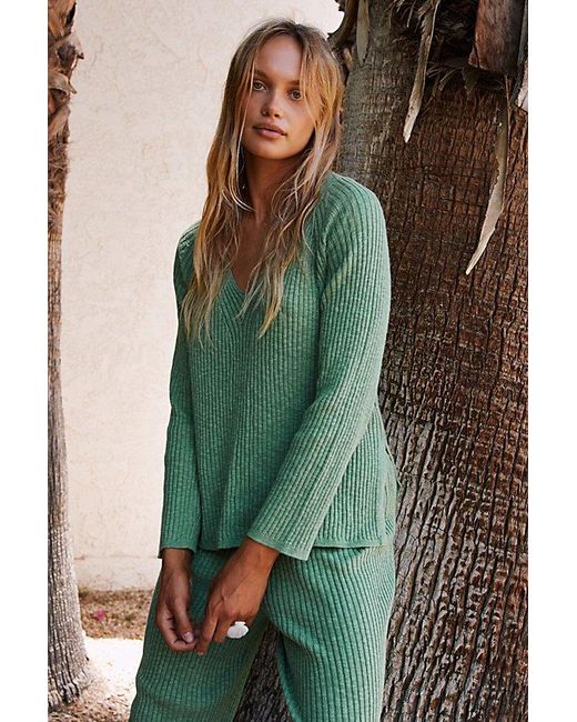Free People Green Justine Sweater Set