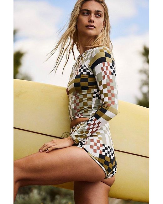 Rhythm Blue Long-Sleeve Surf Crop