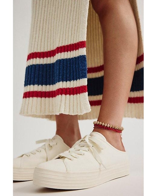 Keds White Triple Kick Canvas Mules