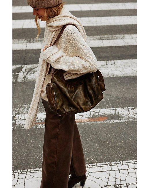 Free People Brown Hattie Hardware Shoulder Bag