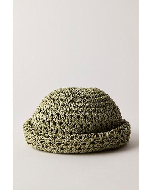 Free People Green Sailor Straw Hat