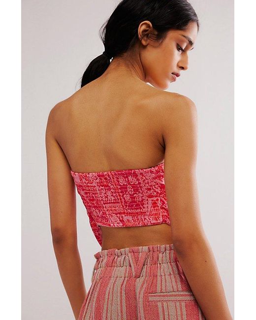 Free People Red Fp One Raya Bandana Top