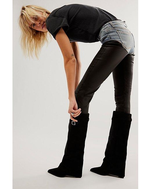 Free People Black Felicity Foldover Boots