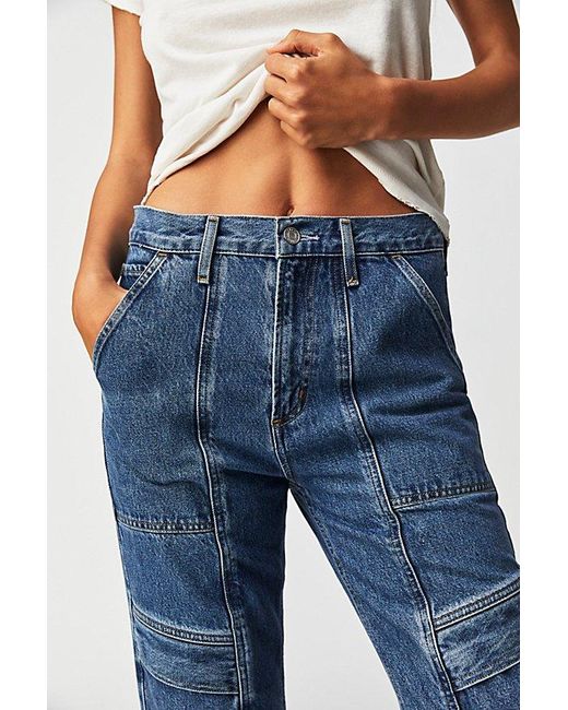 Agolde Blue Cooper Cargo Jeans At Free People In Regulation, Size: 29