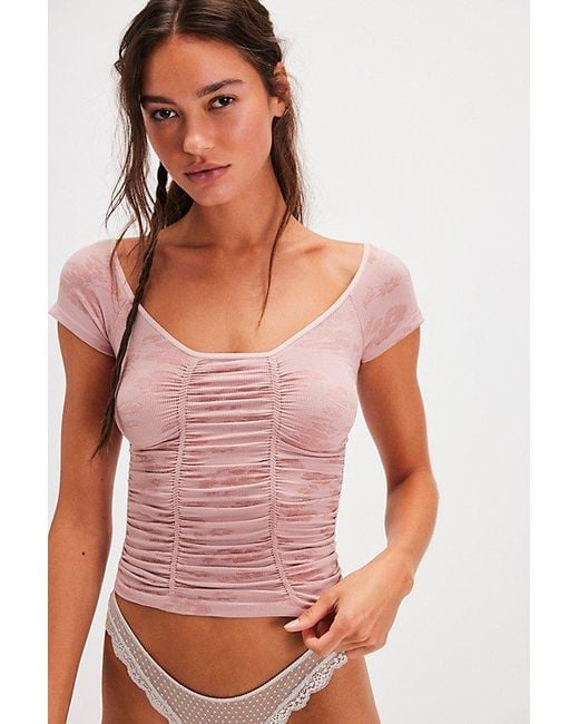Free People Red Gotta Be You Seamless Tee