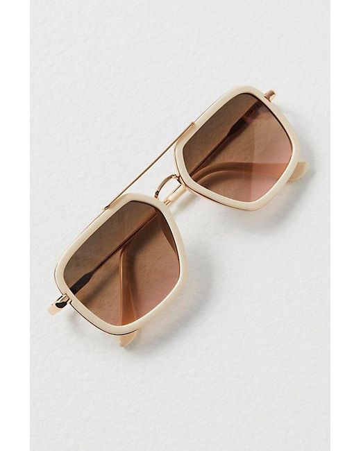 Free People Natural Luna Classic Aviator Sunglasses