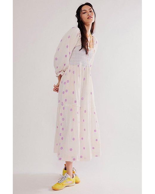 Free People Pink Dahlia Embroidered Maxi Dress