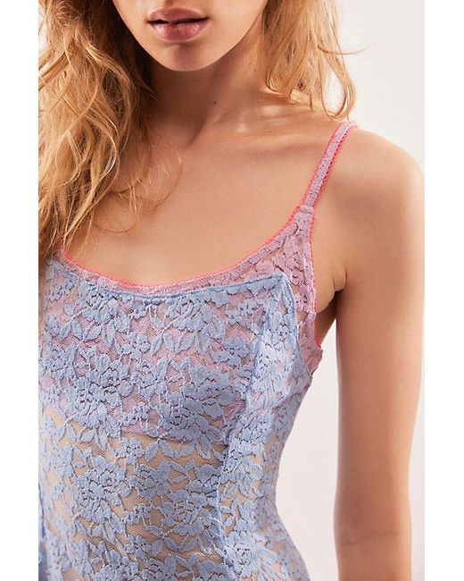 Free People Blue All Day Lace Cami