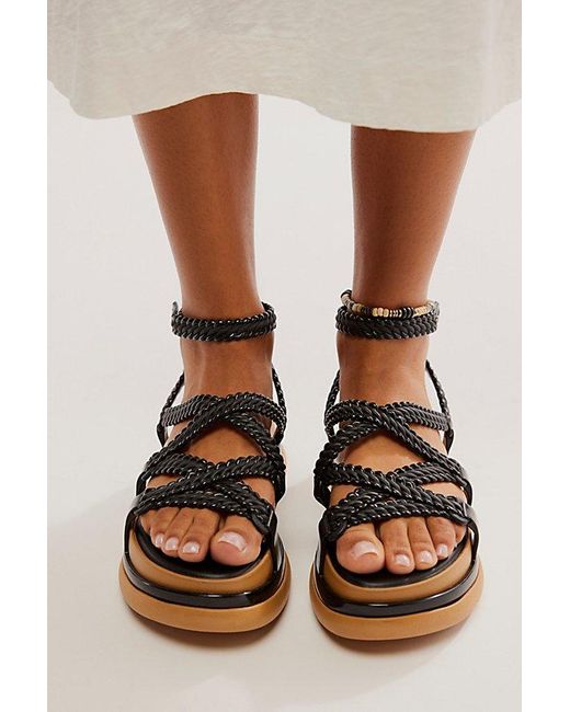 Melissa Natural Buzios Jelly Sandals At Free People In Black/beige, Size: Us 7
