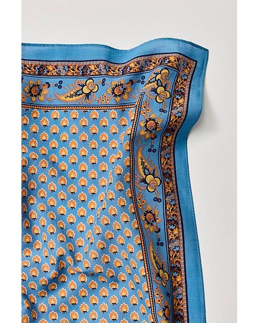 Free People Brown Lotus Paisley Print Bandana At In Blue Jean