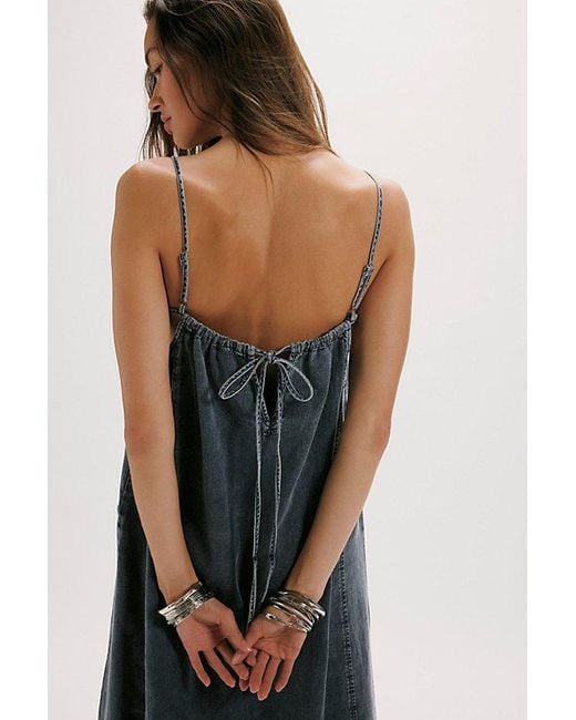 Free People Blue Miko Denim Midi Dress