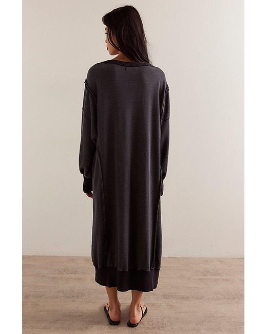 Free People Black Camden Maxi Sweatshirt