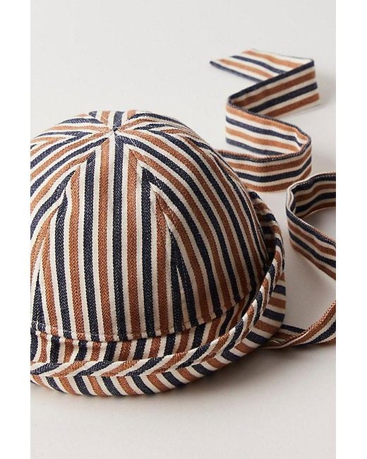 Free People Black Striped Sailor Bucket Hat