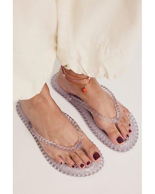 Brizza Arezzo Black Rope Walk Jelly Flip Flops By