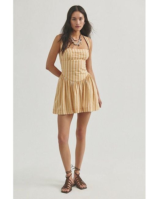 Free People Natural Laurel Plaid Mini Dress