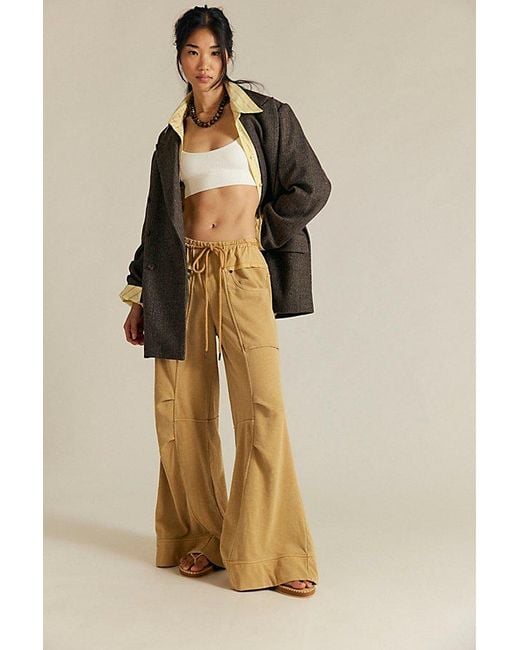 Free People Natural Sky Riser Knit Wide-Leg Pants