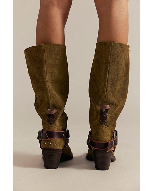 Free People Brown Denver Double Buckle Boots