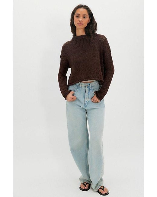 Free People Brown Opal Rollneck Knit Jumper