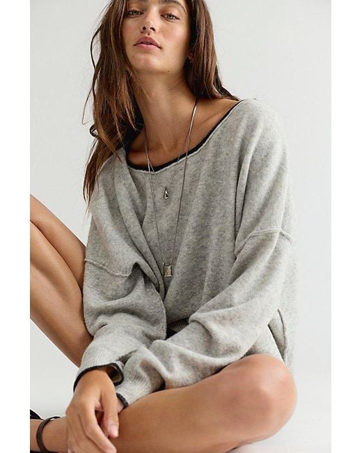 Free People Gray See Me Softspun Pullover