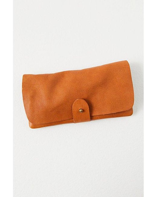 Free People Orange Pulito Leather Wallet