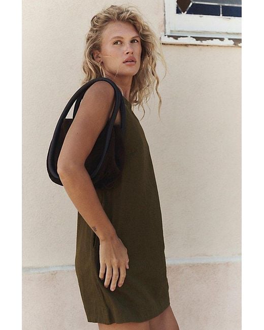 free-est Green Full Of Sunshine Cotton-Linen Mini Dress By