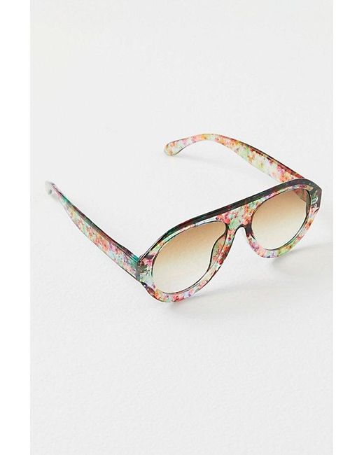 Free People Multicolor Cruise Aviators At In Watercolor