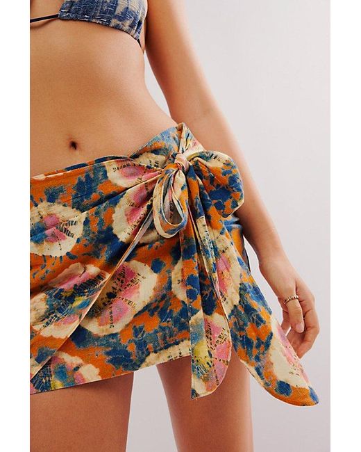 Free People Orange Sweet As Beach Mini Skirt
