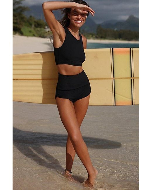 Salt Gypsy Betty Surf Bottoms At Free People In Black Rib, Size: Small