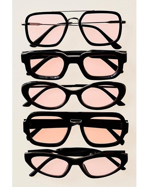 Free People Brown Mae Oval Sunglasses