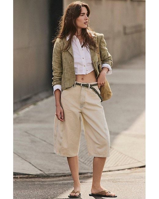 Free People Green Whip Smart Textured Blazer Jacket