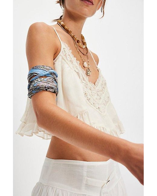 Free People Blue So Silk Printed Bandana