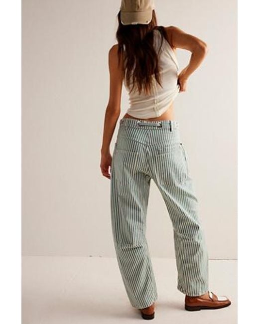 Free People Moxie Railroad Low-slung Jeans At Free People In