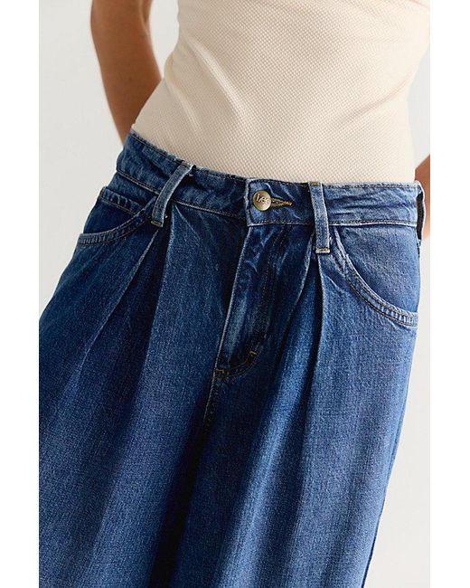Lee Jeans Blue Lqd Slouchy Pleated Trouser Jeans