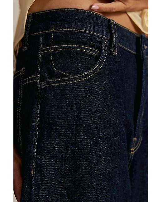 Free People Blue Deep Trance Dropped Boyfriend Jeans