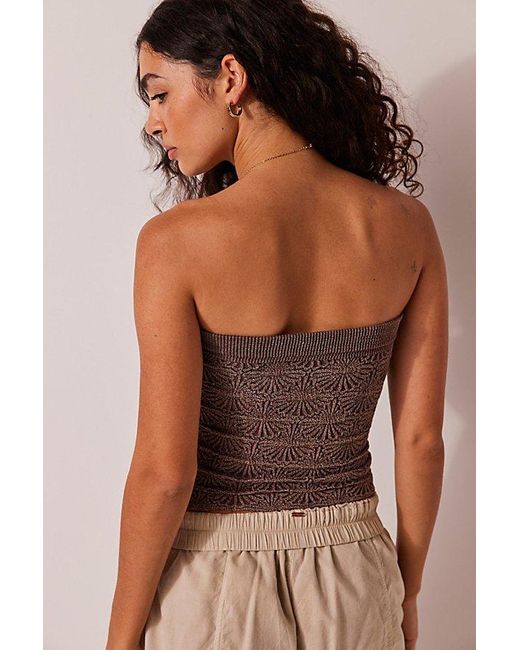 Free People Brown Love Letter Tube Top