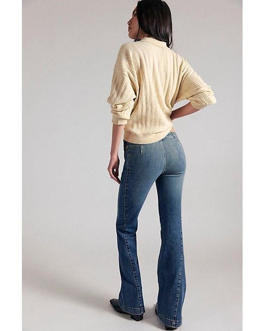 Free People Blue Alamo Low-Rise Flare Jeans